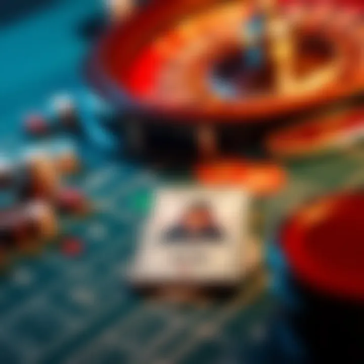 A strategic card laid out next to the roulette layout