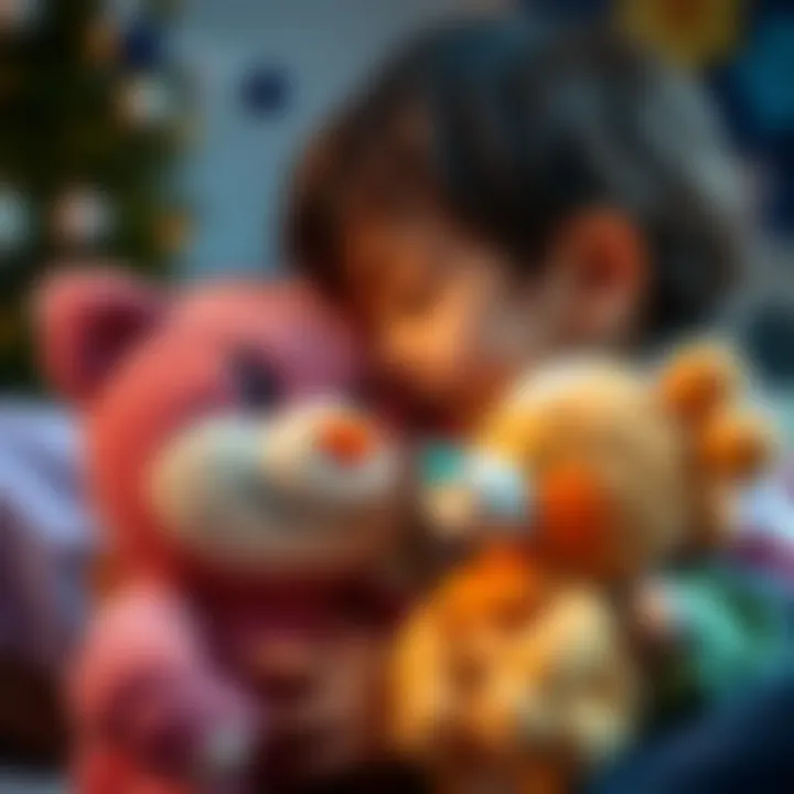 Emotional Connection with Plush Toys A child engaging with a plush toy, showcasing emotional connection