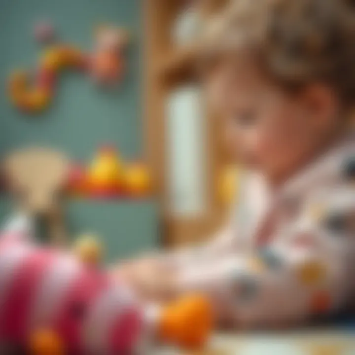 Social Interaction Through Play with Plush Toys A child playing with plush toys, demonstrating social interaction