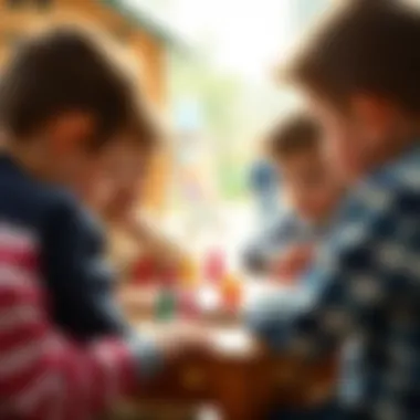 Children engaging in a set game together