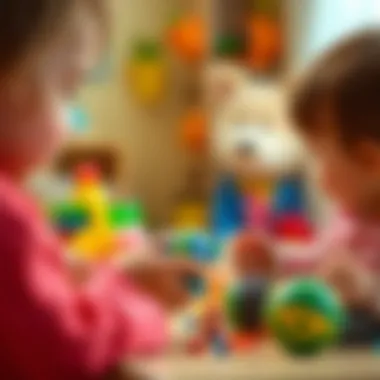 Child sharing a toy with a friend during playtime