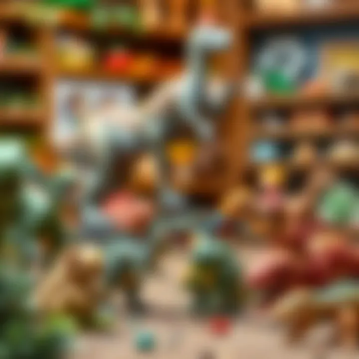 Children engaged in imaginative play with dinosaur figures