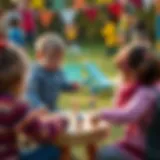 A child engaging in the Şimşek game outdoors, showcasing social interaction.