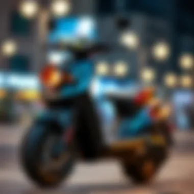 Close-up of Spider scooter's innovative design features