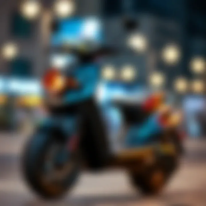 Close-up of Spider scooter's innovative design features