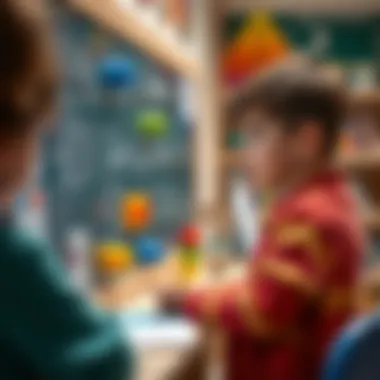 Interactive Learning with Magnetic Board Student using a magnetic board for learning