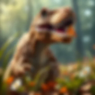 T-Rex: Master of the Hunt An illustration depicting the T-Rex's hunting strategy in action