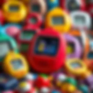 Colorful Tamagotchi devices showcasing their various designs
