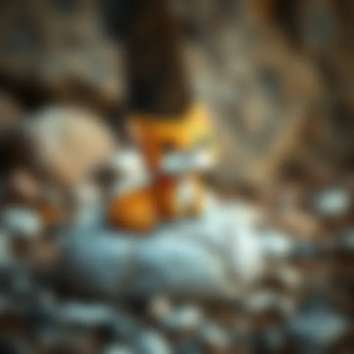 Detailed View of a Charming Animal Rock Close-up of a painted stone depicting a cute animal figure