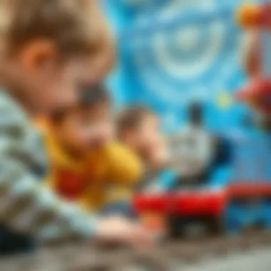 Children engaging with Thomas and Friends toys featuring Henry