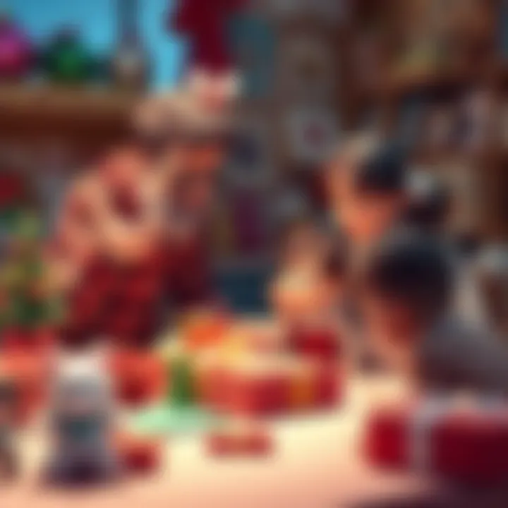 A thoughtful parent selecting a gift for their child