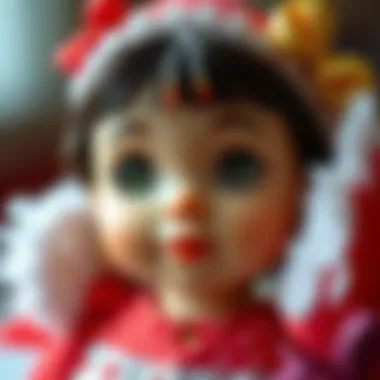 A close-up of a Tina Bebek doll showcasing intricate details