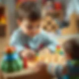 Child engaging with tombik game for skill development