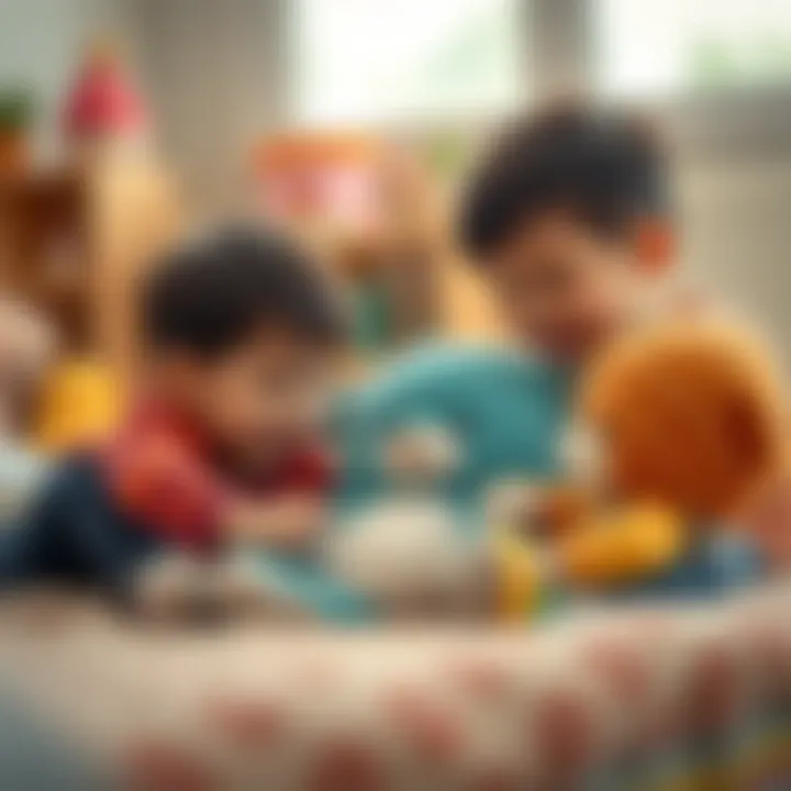 Children playing with tospik plush toys, fostering friendship