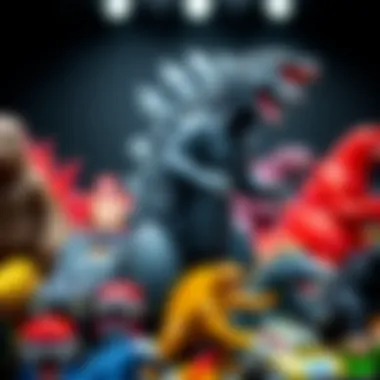 A collection of various Toy Godzilla toys showcasing their unique designs