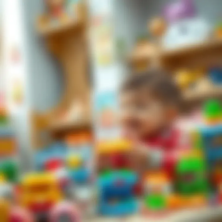 A joyful child engaging with a popular toy brand, showcasing fun and learning.