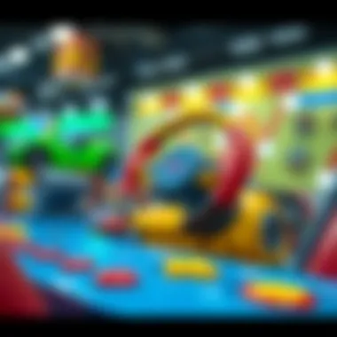 Colorful toy steering console for children