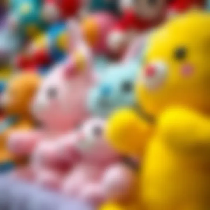 Colorful plush toys stimulating imagination