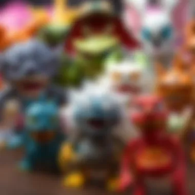 Variety of toy monsters showcasing different designs