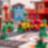 Colorful train cards promoting cognitive development