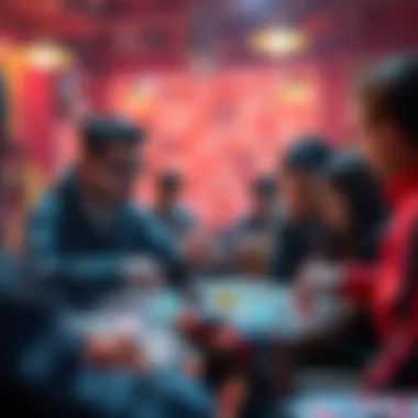 Two players strategizing during a Uno match