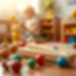 Wooden toy tongs promoting fine motor skills in children