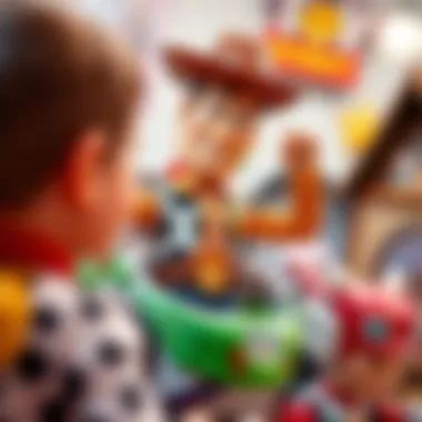 Woody character inspiring teamwork in children