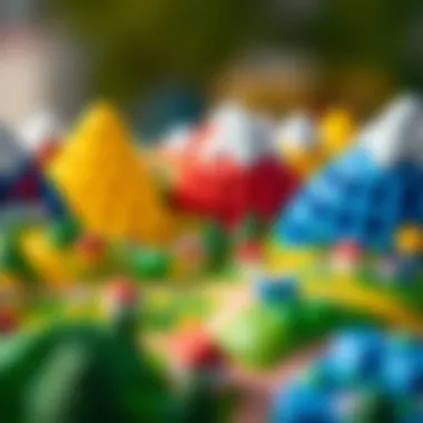 Puzzle pieces forming a colorful landscape