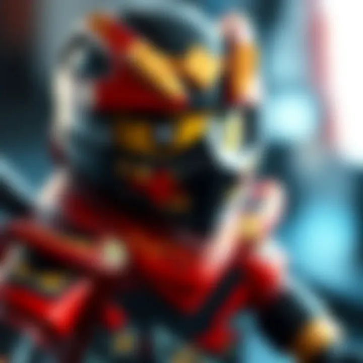 A close-up of Zane's iconic ninja suit