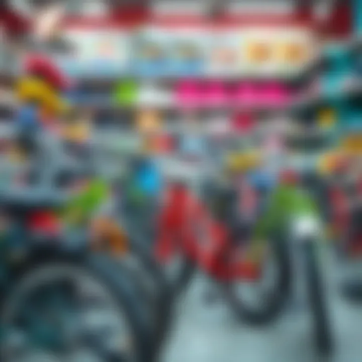 Choosing Wisely: Variety of Children's Bicycles A selection of different children's bicycles in a store